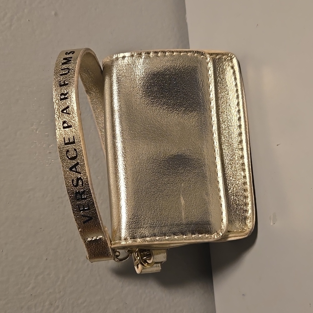 Versace Metallic Gold Mini Coin Wristlet - Picture 2 of 8